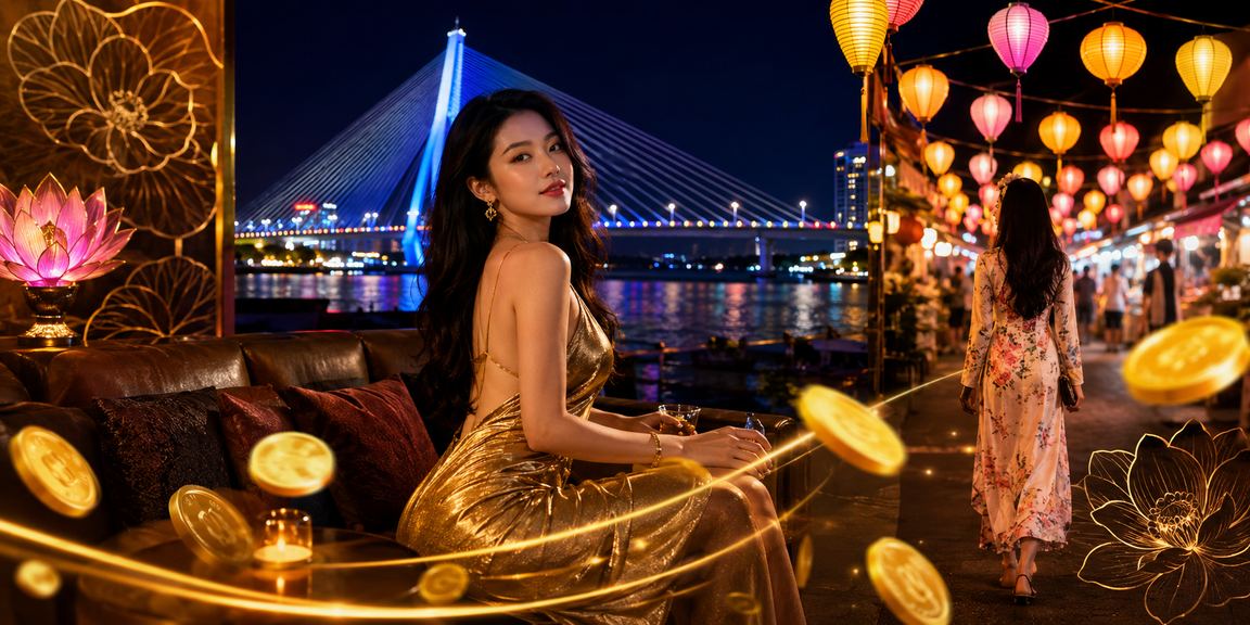 Cảnh chợ đêm Cần Thơ – người dùng kiểm tra tỷ lệ kèo và giao dịch thanh toán VND trên điện thoại